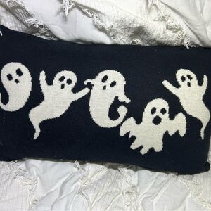 Black Pillow with White Ghosts